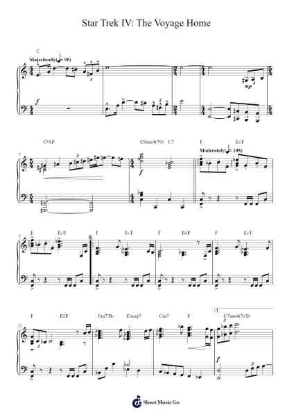 Star Trek(R) IV - The Voyage Home Sheet Music by James Horner-Arr.Jonesrhys