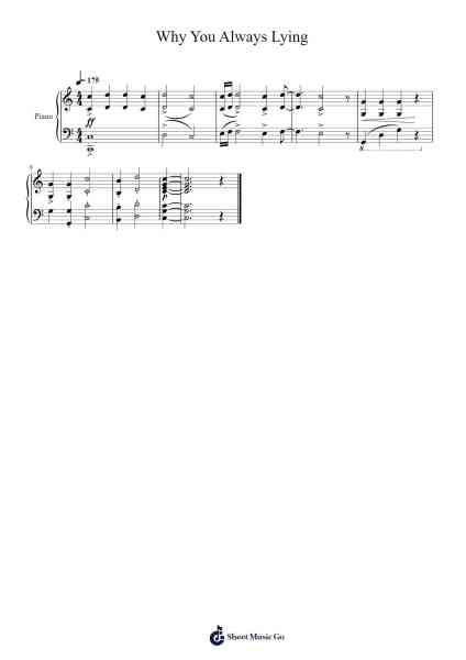 Why You Always Lying Sheet Music by Downgoes.Fraser-Arr.Invy