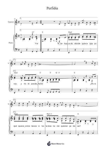Perfidia Sheet Music by Alberto Domínguez-Arr.Gibkes