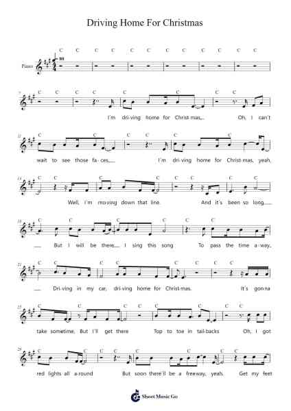 Driving Home For Christmas Sheet Music by Chris Rea-Arr.Bobright