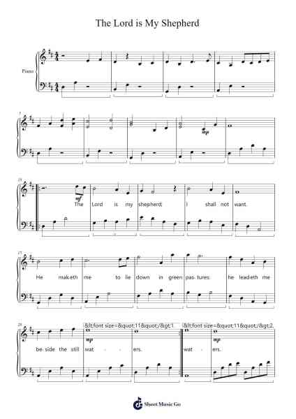 The Lord is My Shepherd Sheet Music by Keith Green-Arr.Peathew Odeshua