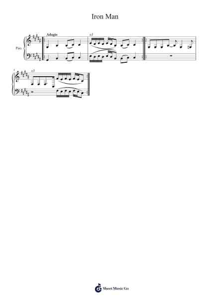 Iron Man Sheet Music by Black Sabbath-Arr.Juddprice Maudrwood