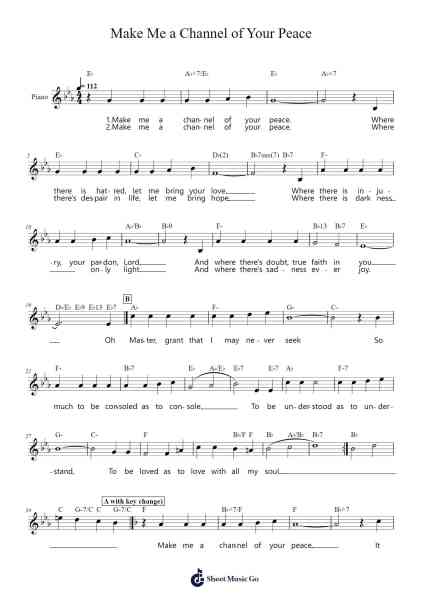Make Me a Channel of Your Peace Sheet Music by Sebastian Temple-Arr.Yedpont
