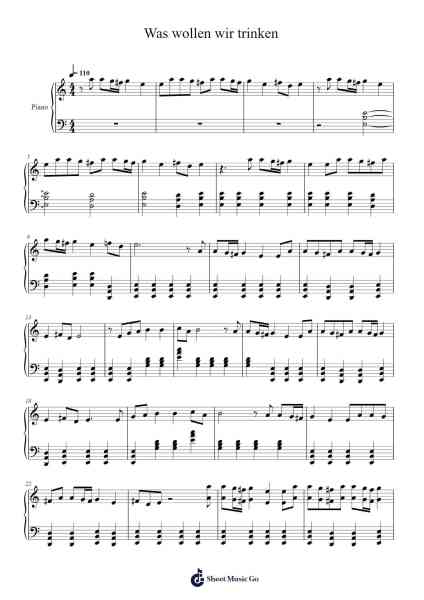 Was wollen wir trinken Sheet Music by undefined-Arr.Borglass