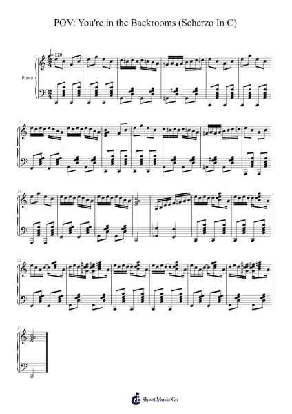 POV: You're in the Backrooms (Scherzo In C) Sheet Music by iltoh-Arr.Saxel