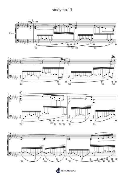 Studies on Chopin's Études No. 13 Sheet Music by Leopold Godowsky-Arr.Nyledk