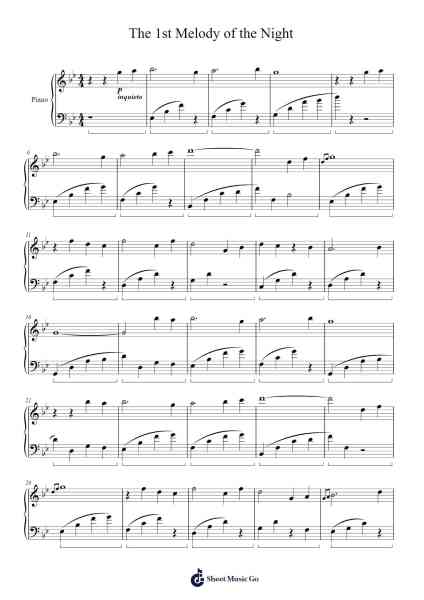 The 1st Melody of the Night Sheet Music by Shi Jin-Arr.Branlaine
