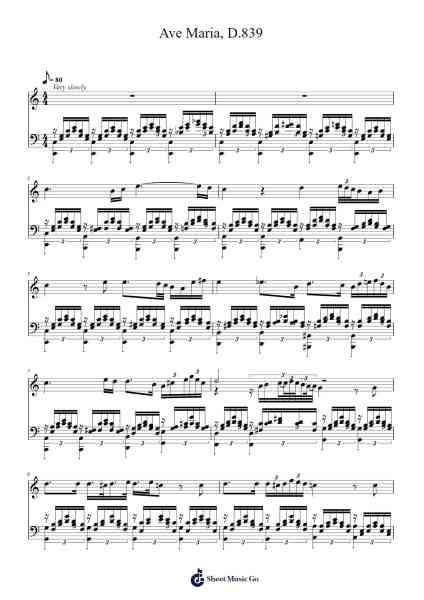 Ave Maria, D.839 Sheet Music by Franz Schubert-Arr.Foxsam Sharpliam