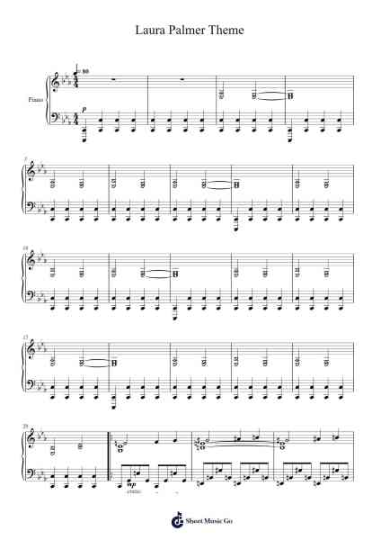 Laura Palmer Theme Sheet Music by Angelo Badalamenti-Arr.Theopys