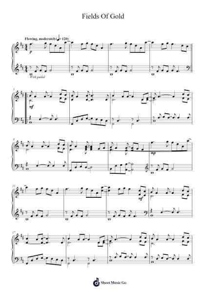 Fields Of Gold Sheet Music by Sting-Arr.Pulborg Ridean