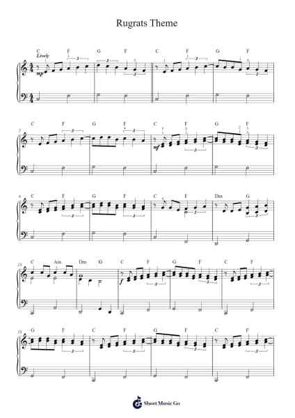 Rugrats Theme Sheet Music by Mark Mothersbaugh-Arr.Popgram Migcky