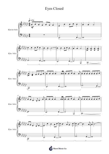 Eyes Closed Sheet Music by Imagine Dragons-Arr.Ralphleign