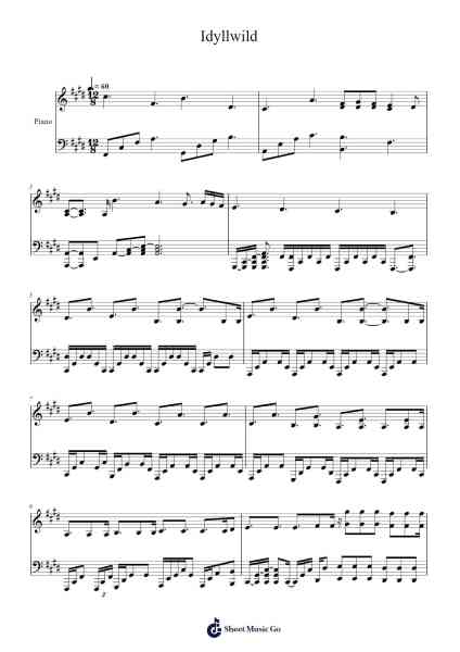 Idyllwild Sheet Music by Alec Puro-Arr.Efkirk
