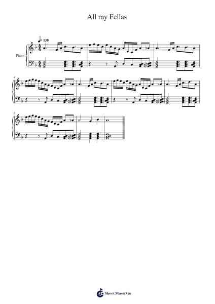 All my Fellas Sheet Music by Frizk-Arr.Yetbur Jacmill