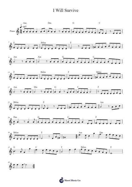 I Will Survive Sheet Music by Gloria Gaynor-Arr.Priney Grelen