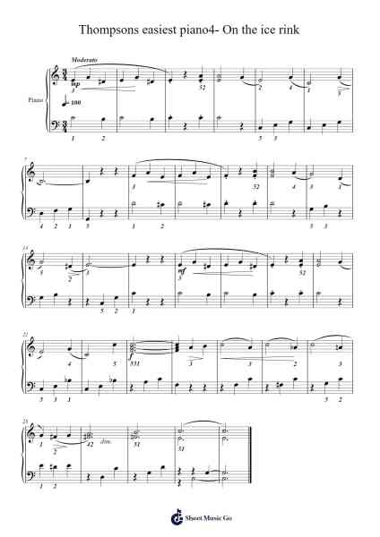 Thompsons easiest piano4- On the ice rink Sheet Music by John Thompson-Arr.Felnah Puvien