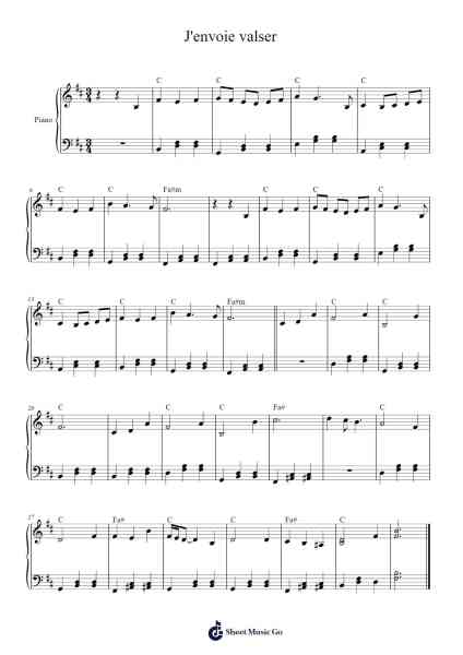 J'envoie valser Sheet Music by Zazie-Arr.Reyler Poundien