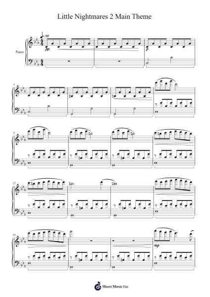 Little Nightmares 2 Main Theme Sheet Music by Tobias Lilja-Arr.Moisham Whcky