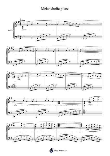 Melancholic piece Sheet Music by Masao Aichi-Arr.Peale
