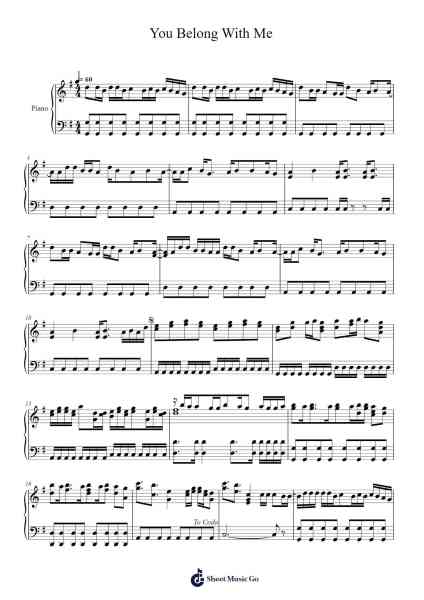 You Belong With Me Sheet Music by Taylor Swift-Arr.Alscroft Hylo