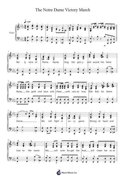 The Notre Dame Victory March Sheet Music by Notre Dame Marching Band-Arr.Bloorgrace Springa