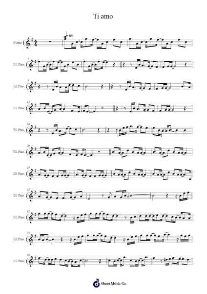 Ti amo Sheet Music by Howard Carpendale-Arr.Wildmy