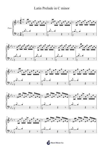 Latin Prelude in C minor Sheet Music by Johann Sebastian Bach-Arr.Blandel