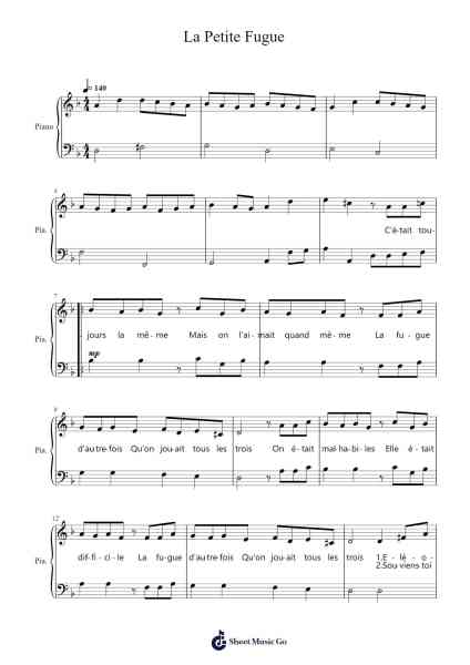 La Petite Fugue Sheet Music by Maxime Le Forestier-Arr.Alac Floleigh