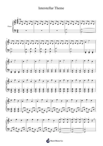 Interstellar Theme Sheet Music by Hans Zimmer-Arr.Prittlay