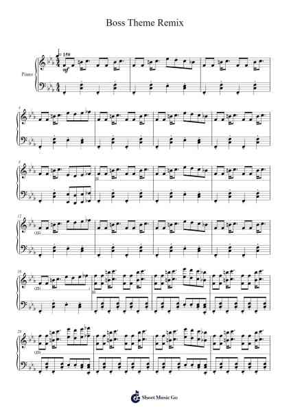Boss Theme Remix Sheet Music by Acid Notation-Arr.Blandel