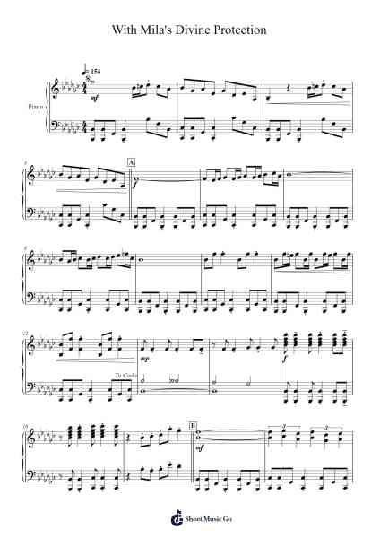 With Mila's Divine Protection Sheet Music by Yuka Tsujiyoko-Arr.Jeamesqy