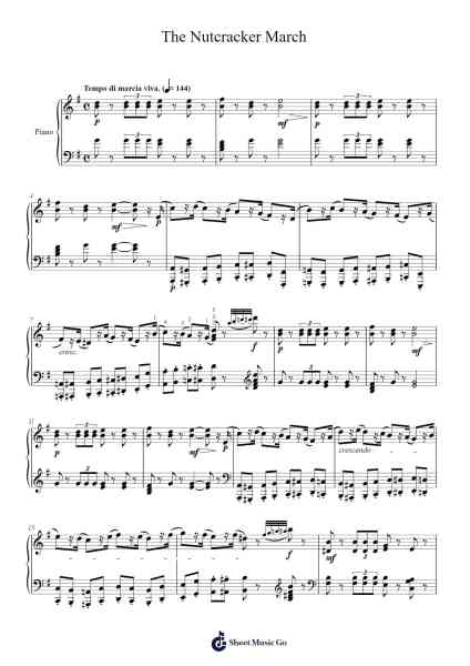 The Nutcracker, Op. 71: March Sheet Music by Pyotr Ilyich Tchaikovsky-Arr.Brurel