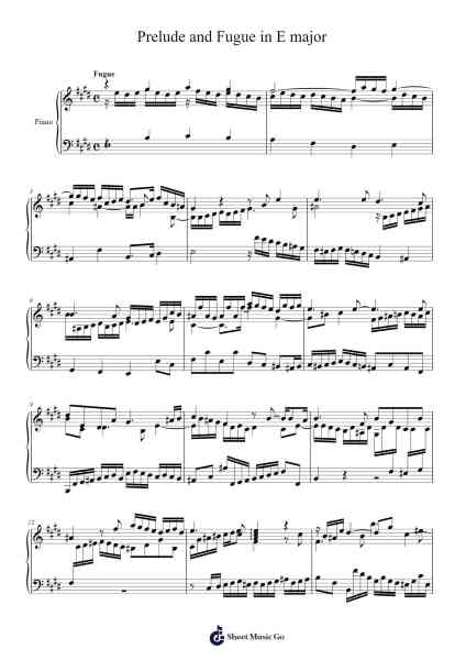 Prelude and Fugue in E major Sheet Music by josiahmishael-Arr.Jackbing Priceliot
