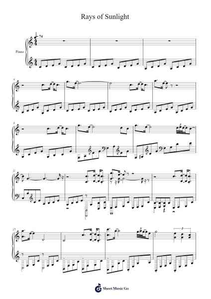 Rays of Sunlight Sheet Music by Genshin Impact-Arr.Bowsibyl Twainses