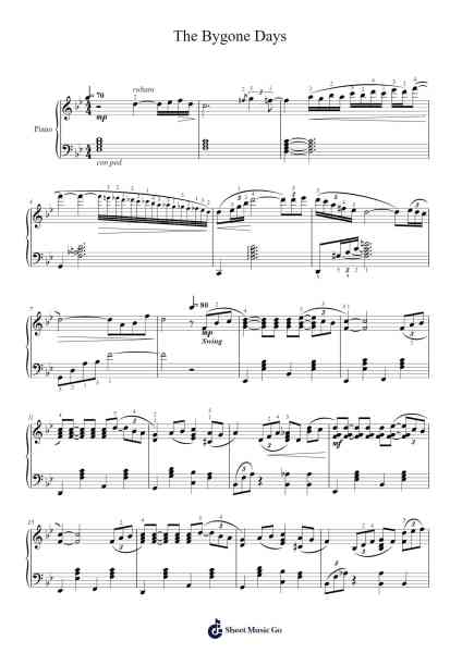 The Bygone Days Ноты для фортепиано от Joe Hisaishi-Arr.Laupound