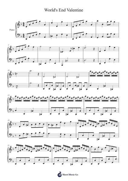 World's End Valentine Sheet Music by Pedro Silva-Arr.Cookjoe