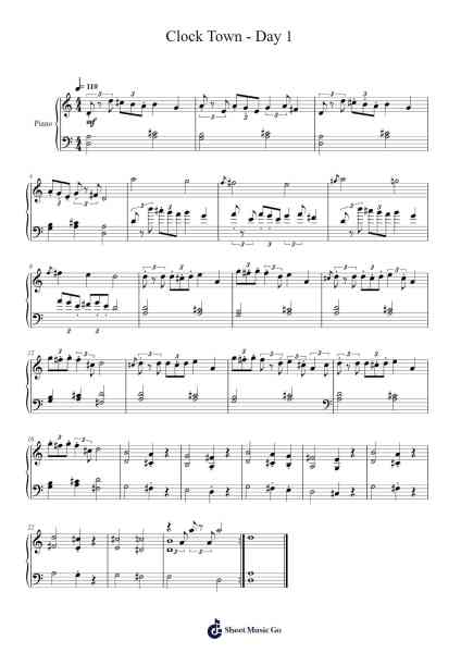 Clock Town - Day 1 Sheet Music by Koji Kondo-Arr.Hytrine