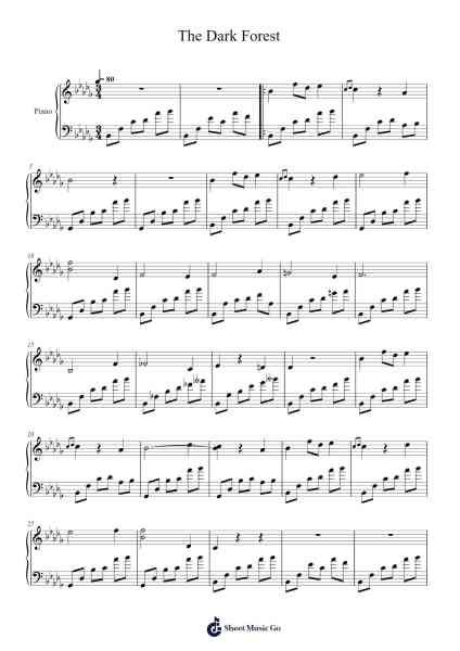 The Dark Forest Sheet Music by -Arr.Hearstjean