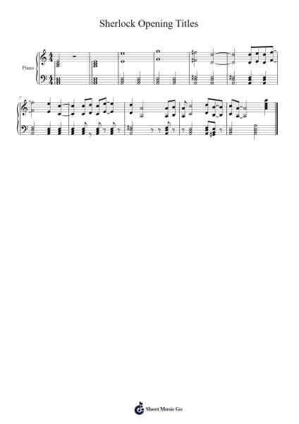 Sherlock Opening Titles Sheet Music by undefined-Arr.Chilflower