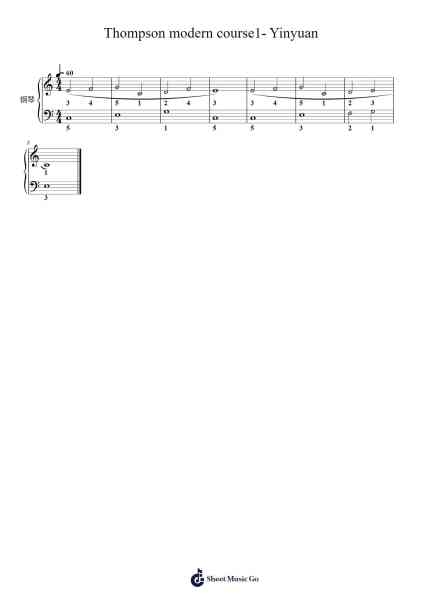 Thompson modern course1- Yinyuan Sheet Music by John Thompson-Arr.Orcolm