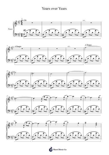 Years over Years Sheet Music by Xeholt-Arr.Kennick