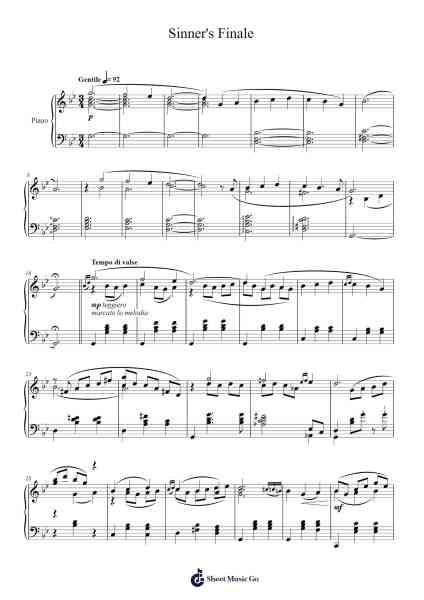 Sinner's Finale Sheet Music by HOYO-MiX-Arr.Gibger Burnsleif