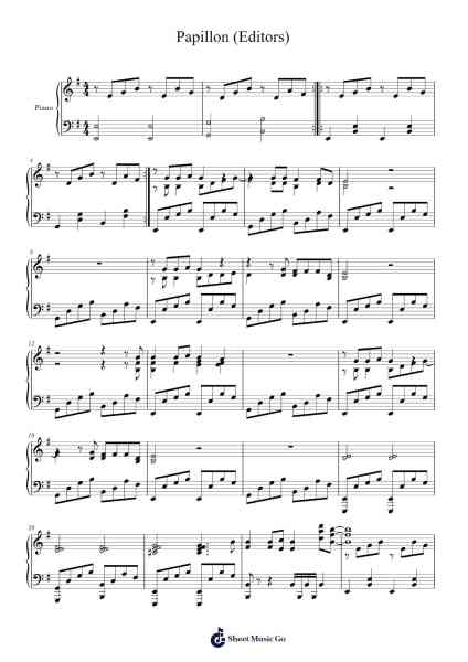 Papillon (Editors) Sheet Music by undefined-Arr.Bergdrew Browningthur