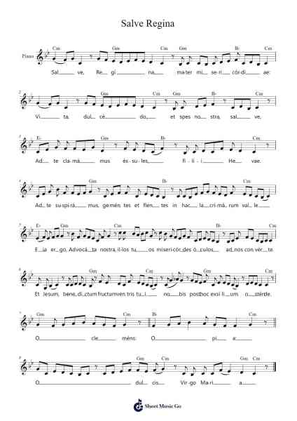 Salve Regina Sheet Music by undefined-Arr.Hawat