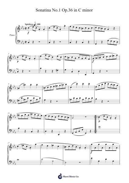 Sonatina No. 1 in C Major, Op. 36 Sheet Music by Muzio Clementi-Arr.Birwylde