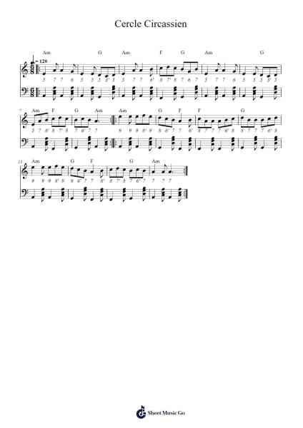 Cercle Circassien Sheet Music by Misc tunes-Arr.Vinwat