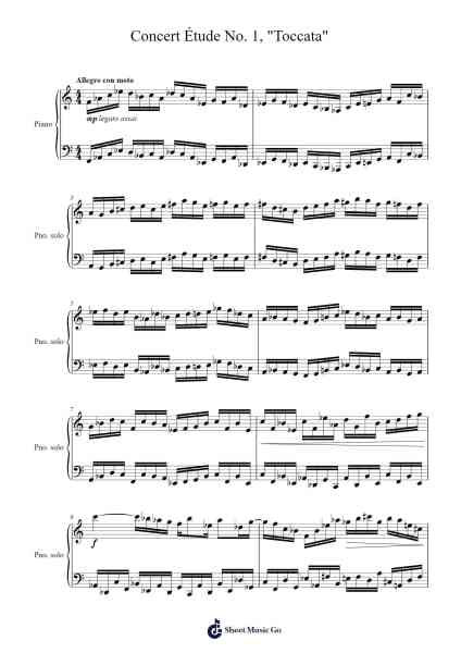 Concert Étude No. 1, "Toccata" Sheet Music by Jorjah-Arr.Wattle