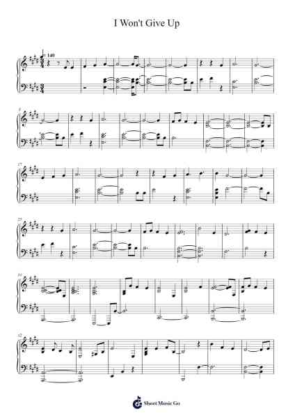 I Won't Give Up Sheet Music by Jason Mraz-Arr.Noahsweet
