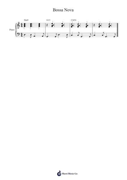 Bossa Nova (2 5 1 piano pattern) Sheet Music by Virlouis-Arr.Yuledawn