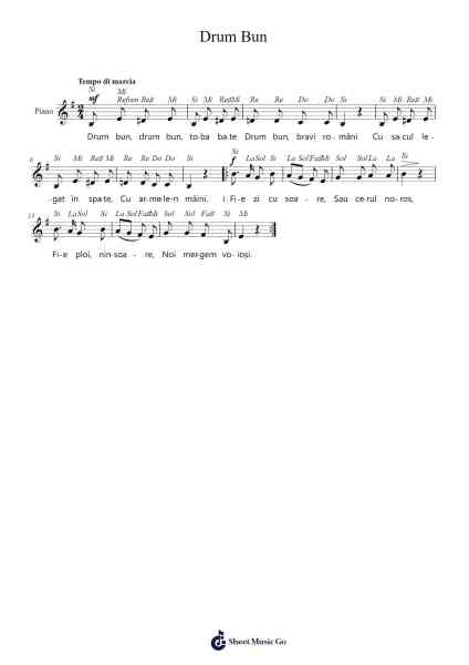 Drum Bun Sheet Music by Ștefan Nosievici-Arr.Pearghes Feltle
